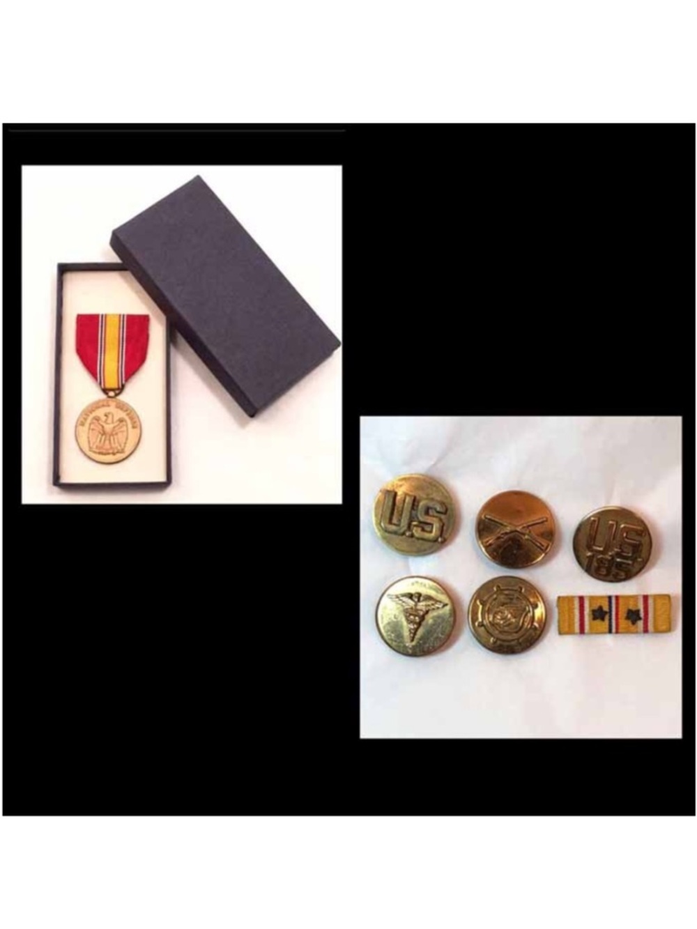 Vintage Military Collar Pins and Medals